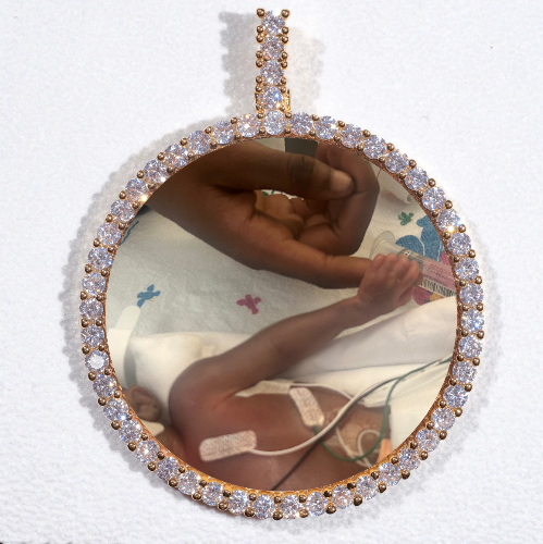 LARGE 3D CIRCLE CUSTOM PICTURE PENDANT