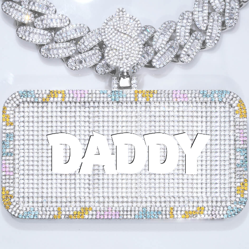 CUSTOM LETTER NECKLACE 3D COLORFUL SQUARE