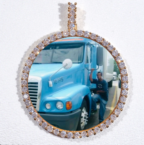 LARGE 3D CIRCLE CUSTOM PICTURE PENDANT