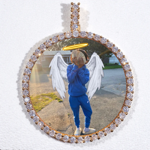 LARGE 3D CIRCLE CUSTOM PICTURE PENDANT