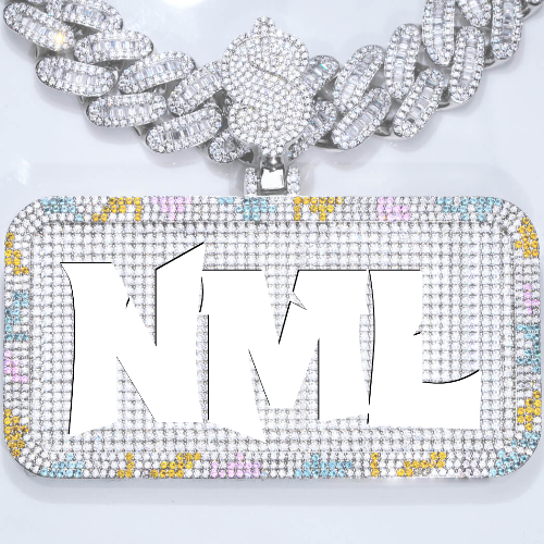 CUSTOM LETTER NECKLACE 3D COLORFUL SQUARE