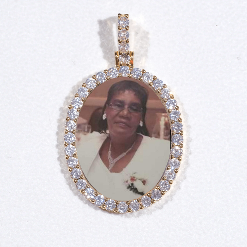 3D Oval Custom Picture Pendant