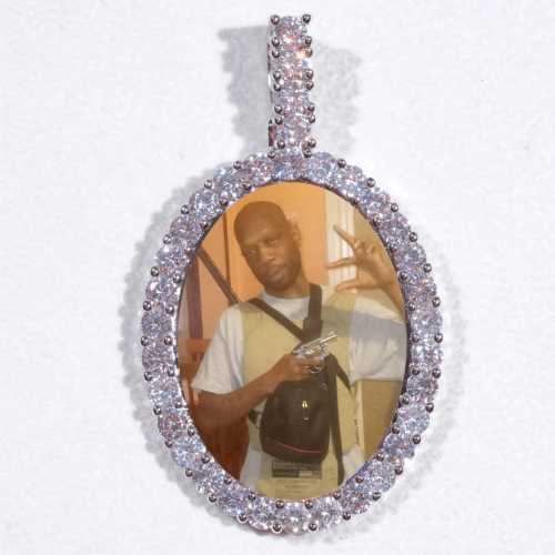 Large 3D Oval Custom Picture Pendant