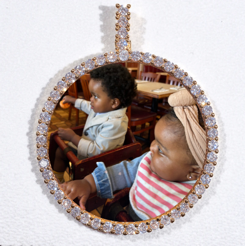 LARGE 3D CIRCLE CUSTOM PICTURE PENDANT