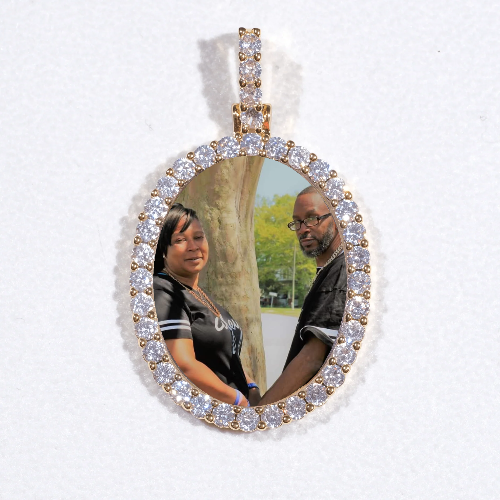 3D Oval Custom Picture Pendant