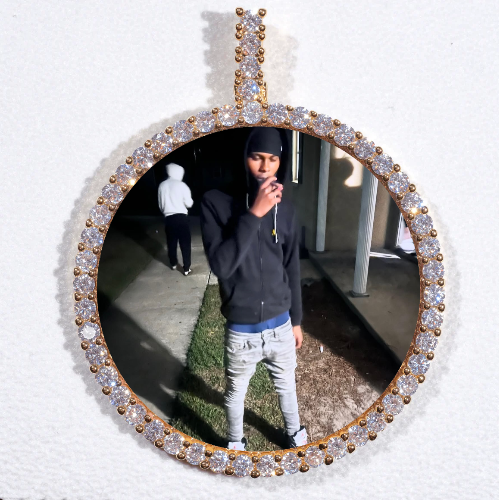 LARGE 3D CIRCLE CUSTOM PICTURE PENDANT