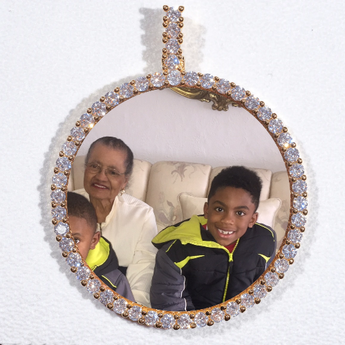 LARGE 3D CIRCLE CUSTOM PICTURE PENDANT