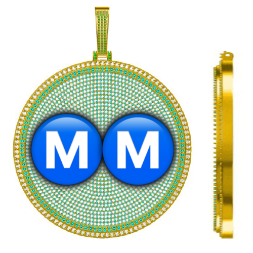 CUSTOM LETTER NECKLACE 3D BIG DISC