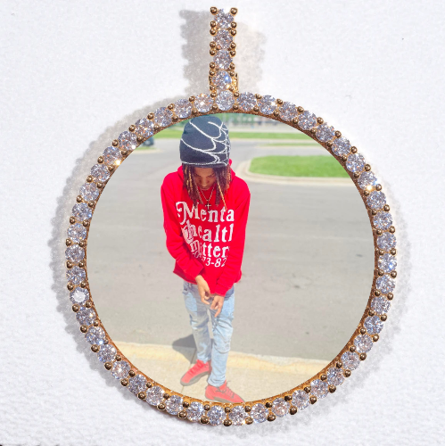 LARGE 3D CIRCLE CUSTOM PICTURE PENDANT
