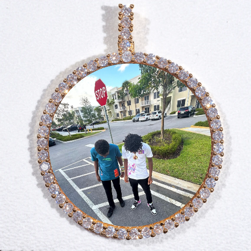 LARGE 3D CIRCLE CUSTOM PICTURE PENDANT