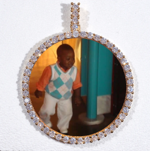 LARGE 3D CIRCLE CUSTOM PICTURE PENDANT