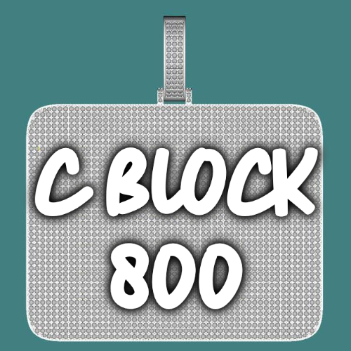 CUSTOM LETTER NECKLACE 3D BIG SQUARE