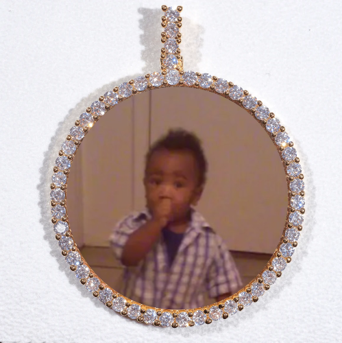LARGE 3D CIRCLE CUSTOM PICTURE PENDANT