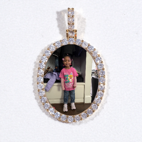 3D Oval Custom Picture Pendant