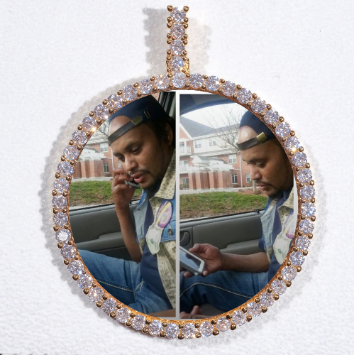 LARGE 3D CIRCLE CUSTOM PICTURE PENDANT