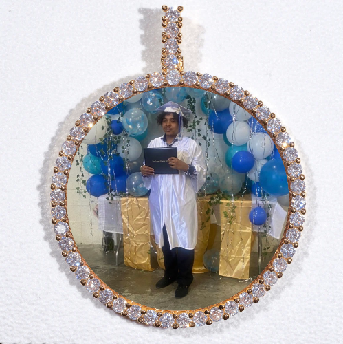 LARGE 3D CIRCLE CUSTOM PICTURE PENDANT