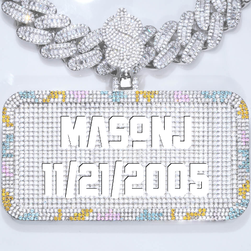 CUSTOM LETTER NECKLACE 3D COLORFUL SQUARE