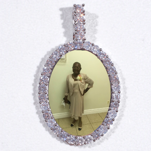 Large 3D Oval Custom Picture Pendant