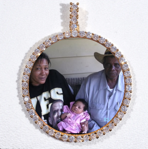 LARGE 3D CIRCLE CUSTOM PICTURE PENDANT