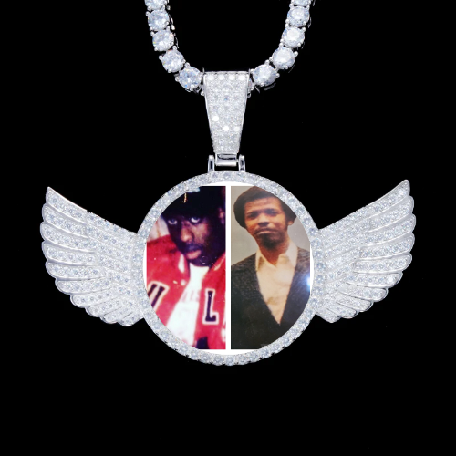 925S & VVS Moissanite 3D Wing Custom Picture Pendant