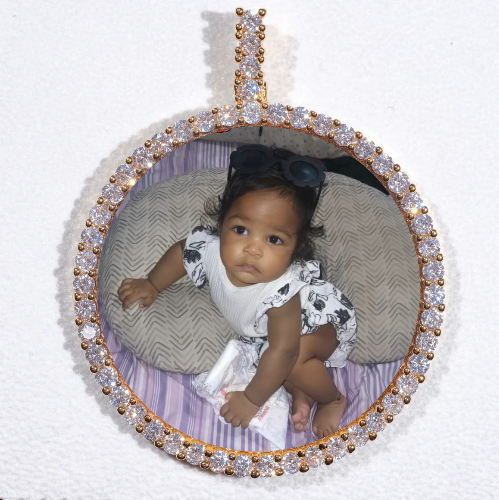 LARGE 3D CIRCLE CUSTOM PICTURE PENDANT