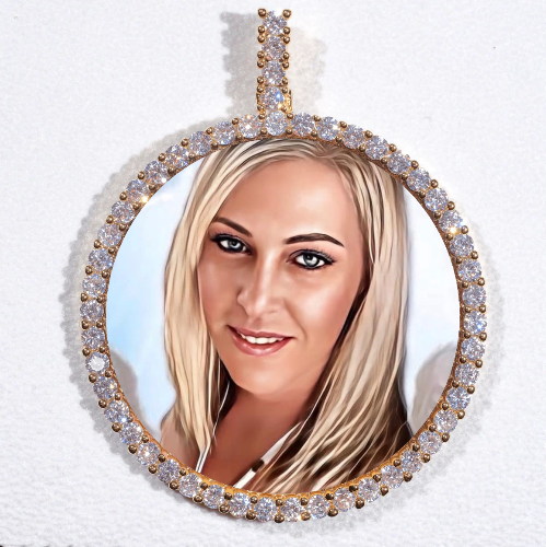 LARGE 3D CIRCLE CUSTOM PICTURE PENDANT