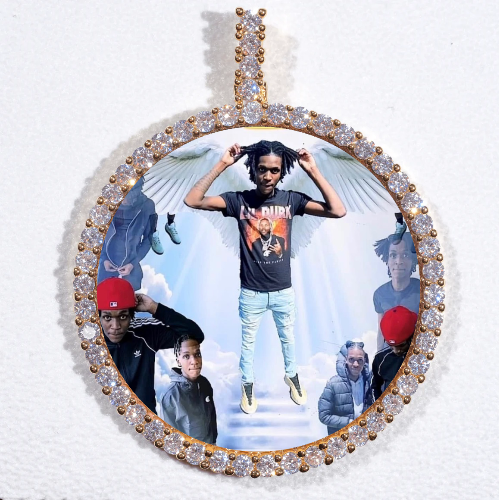 LARGE 3D CIRCLE CUSTOM PICTURE PENDANT