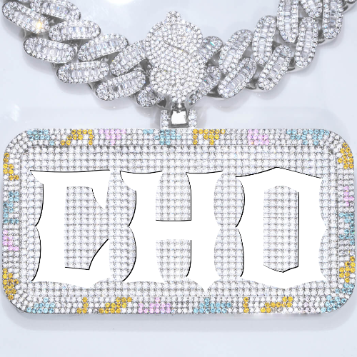CUSTOM LETTER NECKLACE 3D COLORFUL SQUARE