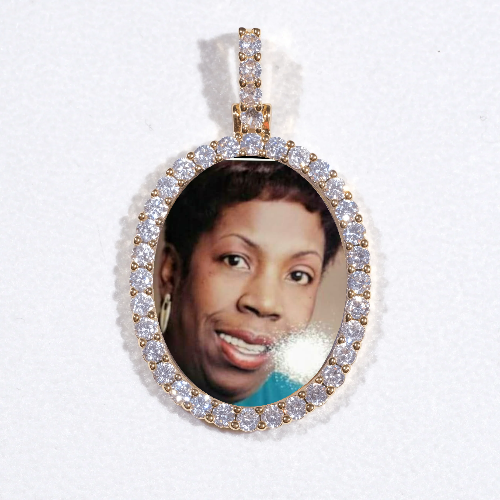 3D Oval Custom Picture Pendant