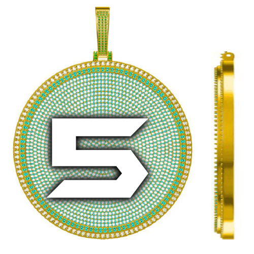 CUSTOM LETTER NECKLACE 3D BIG DISC