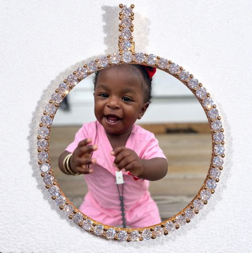 LARGE 3D CIRCLE CUSTOM PICTURE PENDANT