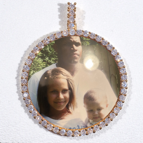 LARGE 3D CIRCLE CUSTOM PICTURE PENDANT