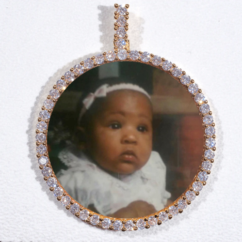 LARGE 3D CIRCLE CUSTOM PICTURE PENDANT