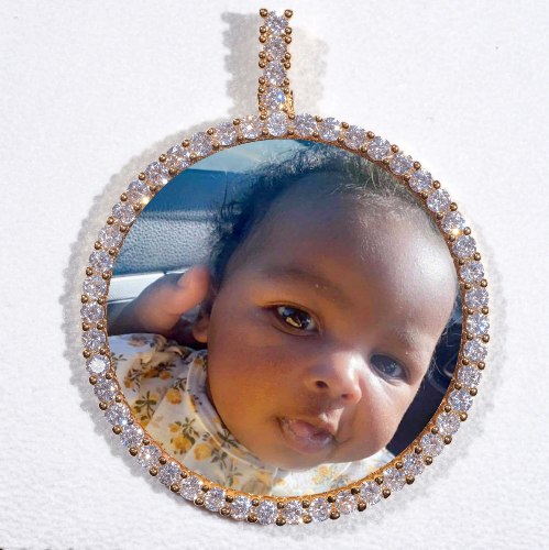 LARGE 3D CIRCLE CUSTOM PICTURE PENDANT