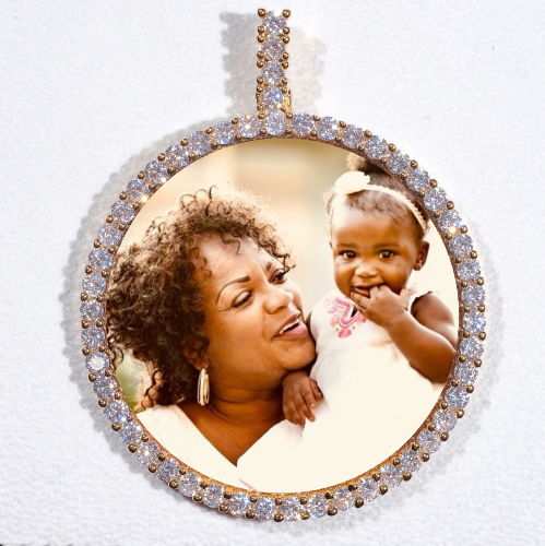 LARGE 3D CIRCLE CUSTOM PICTURE PENDANT