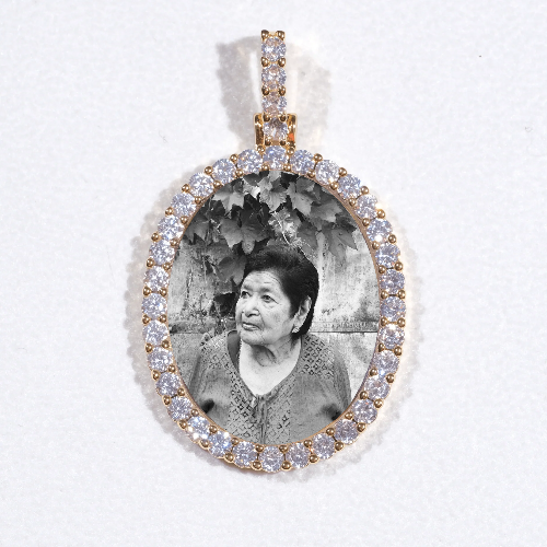 3D Oval Custom Picture Pendant