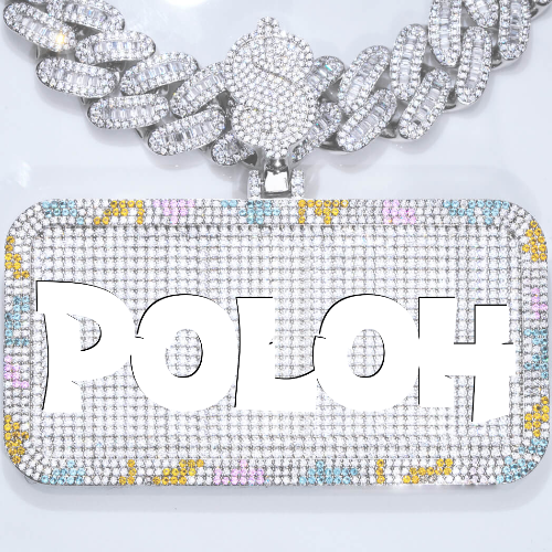 CUSTOM LETTER NECKLACE 3D COLORFUL SQUARE
