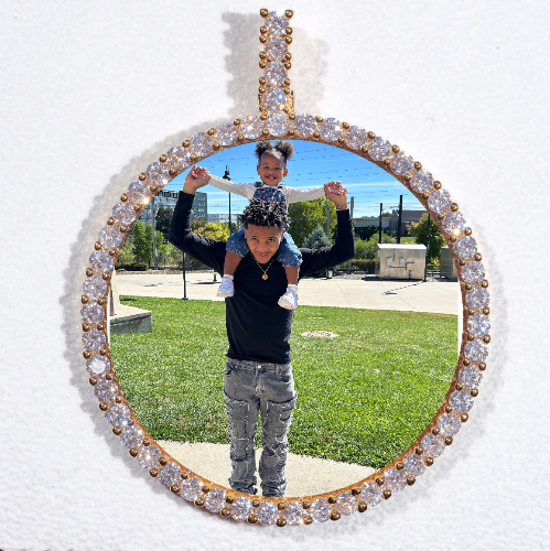 LARGE 3D CIRCLE CUSTOM PICTURE PENDANT