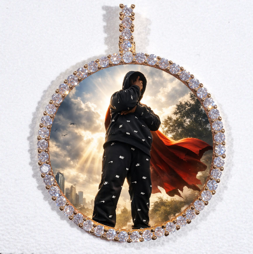 LARGE 3D CIRCLE CUSTOM PICTURE PENDANT
