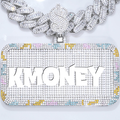 CUSTOM LETTER NECKLACE 3D COLORFUL SQUARE