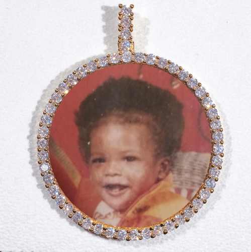LARGE 3D CIRCLE CUSTOM PICTURE PENDANT