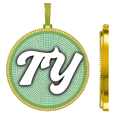 CUSTOM LETTER NECKLACE 3D BIG DISC