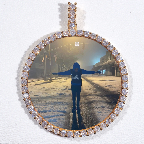 LARGE 3D CIRCLE CUSTOM PICTURE PENDANT