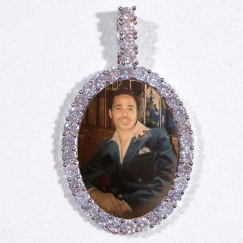 Large 3D Oval Custom Picture Pendant
