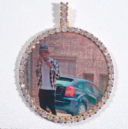 LARGE 3D CIRCLE CUSTOM PICTURE PENDANT