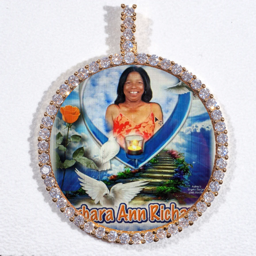 LARGE 3D CIRCLE CUSTOM PICTURE PENDANT