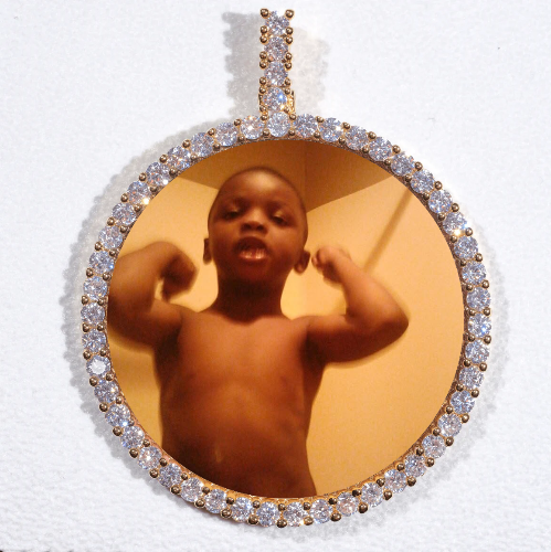 LARGE 3D CIRCLE CUSTOM PICTURE PENDANT