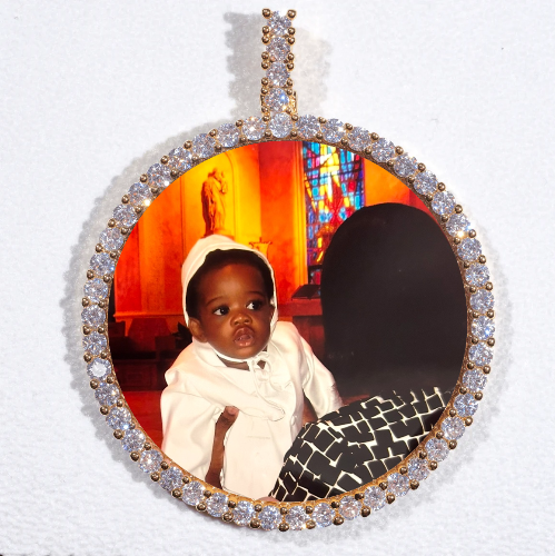 LARGE 3D CIRCLE CUSTOM PICTURE PENDANT
