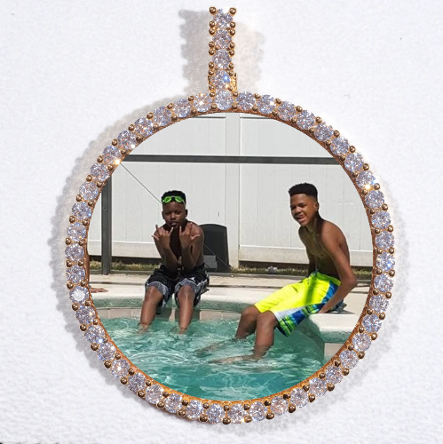 LARGE 3D CIRCLE CUSTOM PICTURE PENDANT