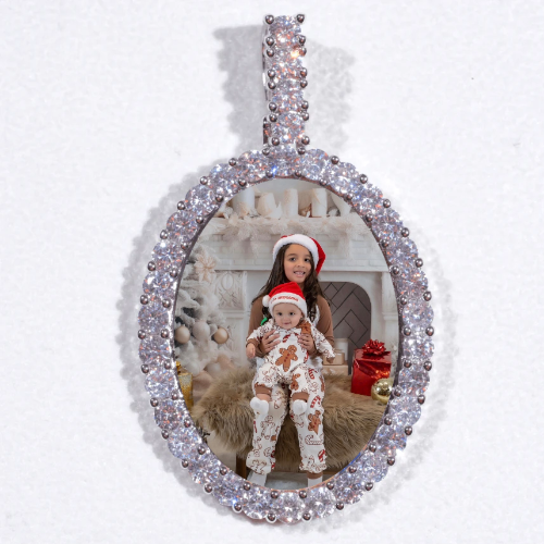 Large 3D Oval Custom Picture Pendant